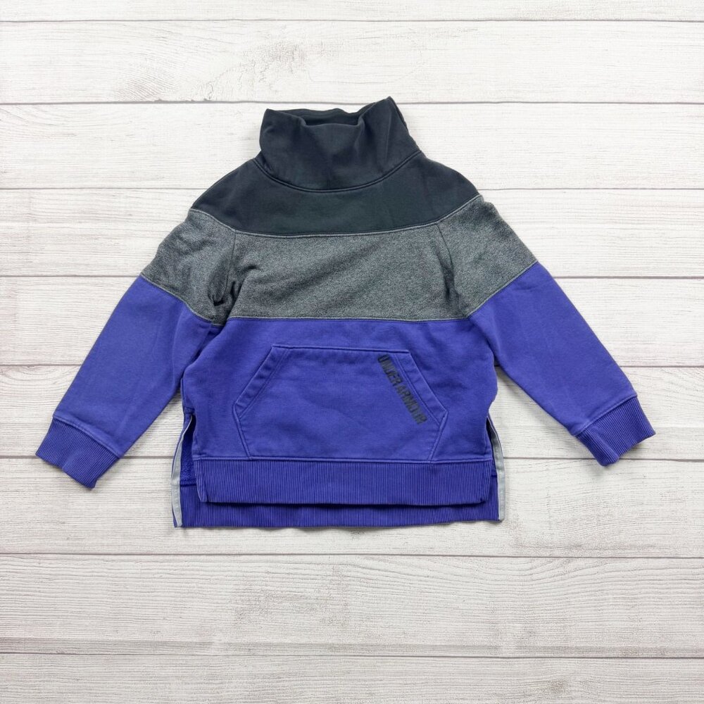 Under Armour ColdGear Pullover Black Gray Purple Fleece Sweatshirt XS